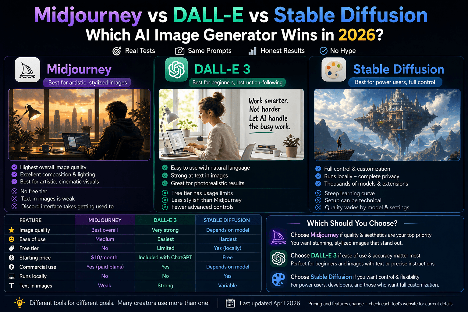 midjourney vs dall-e vs stable diffusion