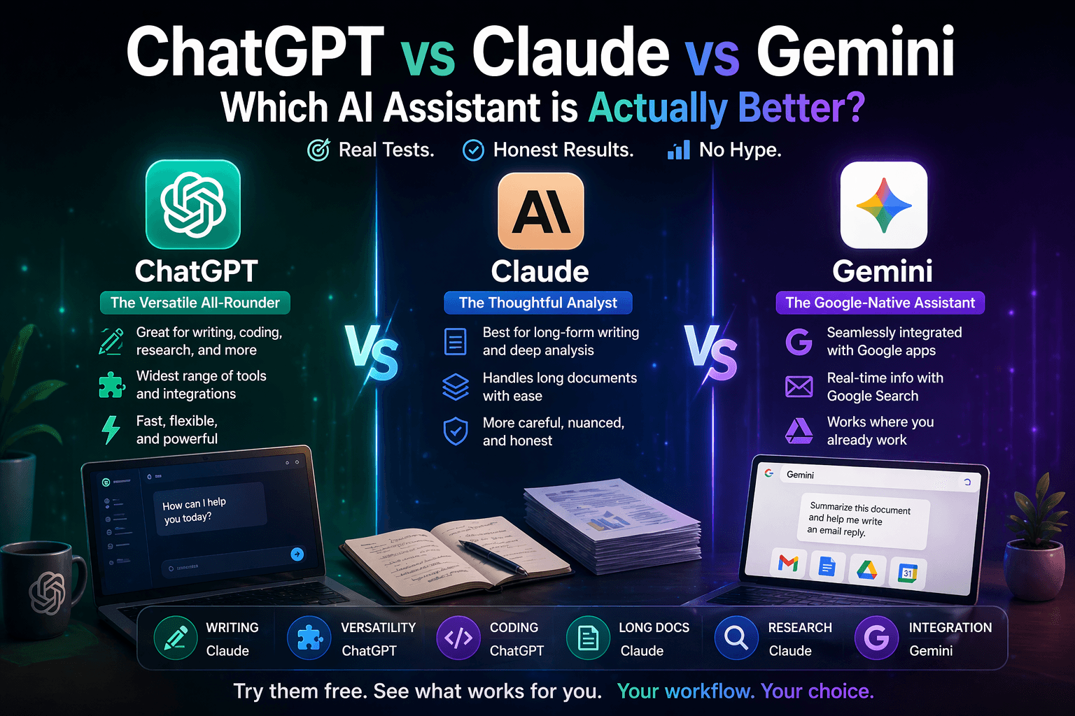 Chatgpt vs Claude vs Gemini