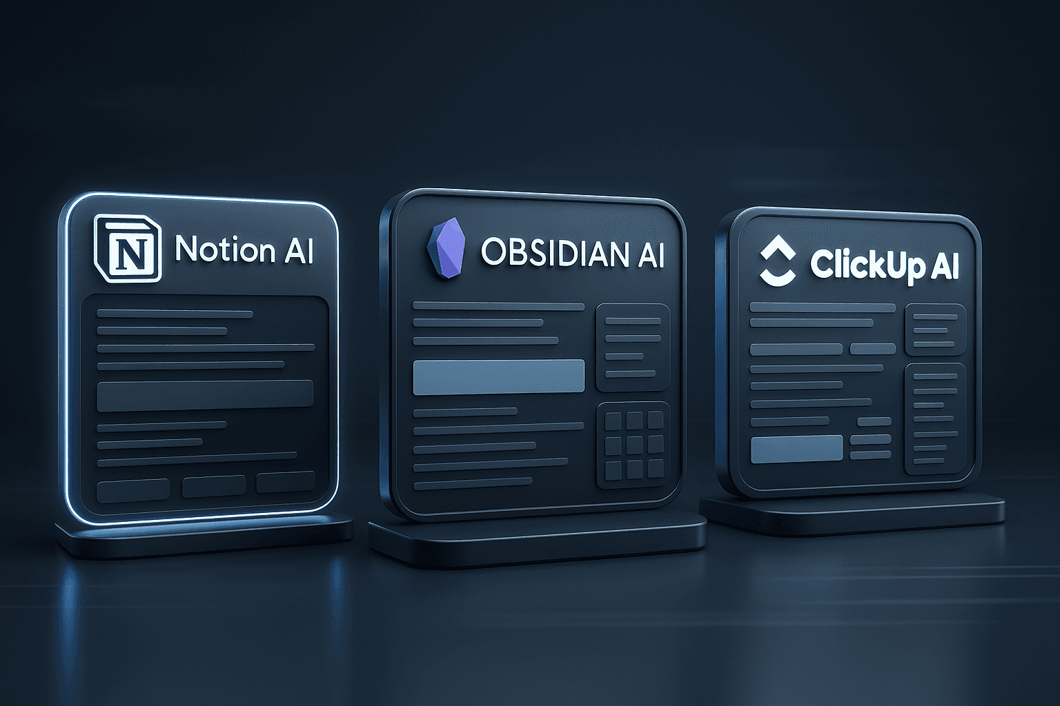 Notion AI vs Obsidian AI vs ClickUp AI - Which Note and Task Tool Is Worth It in 2026? - AI article hero image